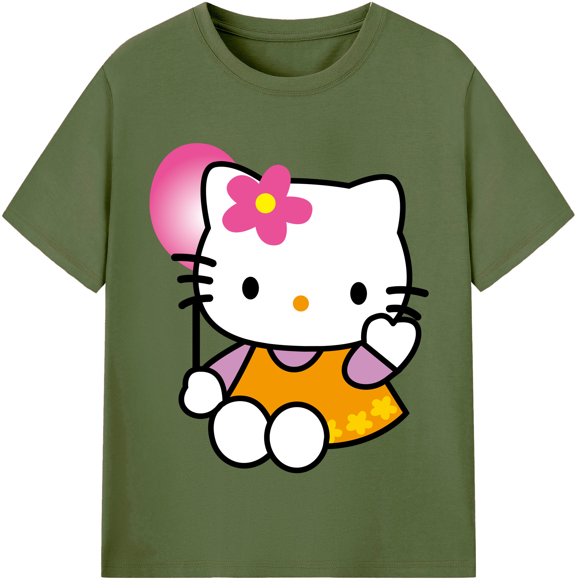 （画像用） Hello Kitty ハローキティ 綿100％半袖Tシャツ（フロントプリント）